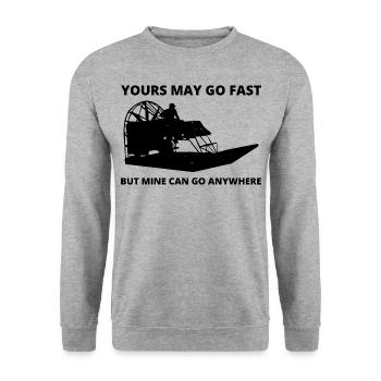 Airboat Fanboat Airboating Planeboat Bateau de marais - Sweat-shirt Unisexe - gris chiné - Devant - Alina (178cm) & Michal (187cm)