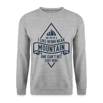 Mountaineering Sayings I Like Being Near The Top Of - Unisex Sweatshirt - salt & pepper - Front - Alina (178cm) & Michal (187cm)