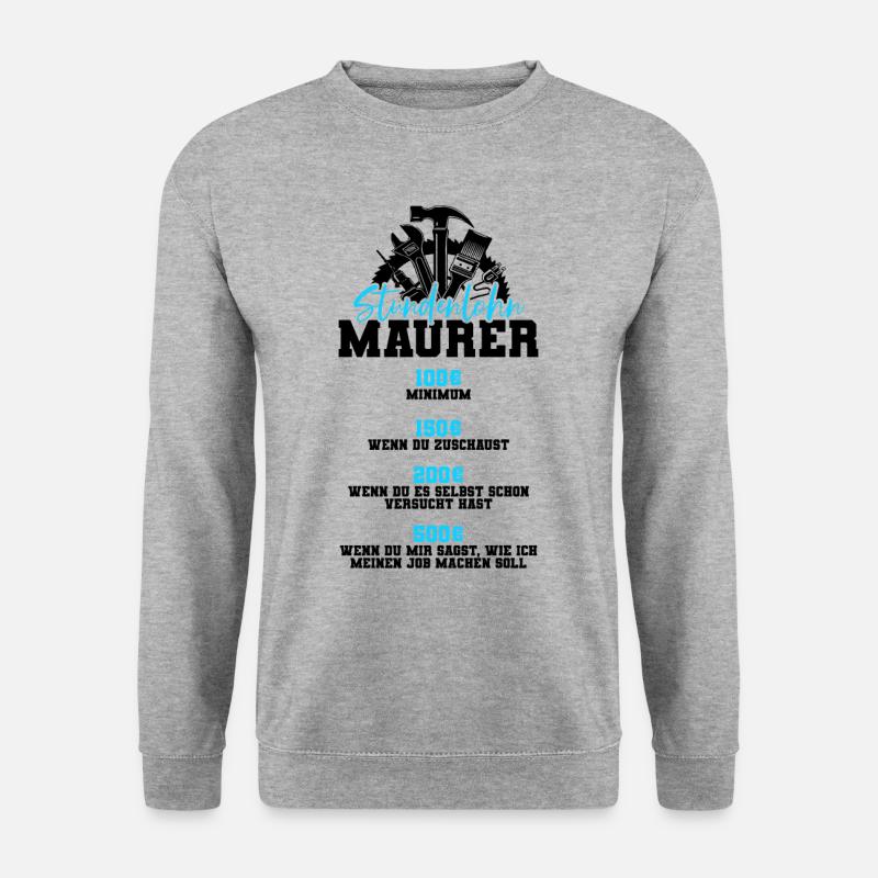 Maurer - Unisex Pullover - Weißgrau meliert