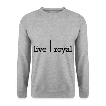 Live Royal Live | Royal FAT - Sweat-shirt Unisexe - gris chiné - Devant - Alina (178cm) & Michal (187cm)