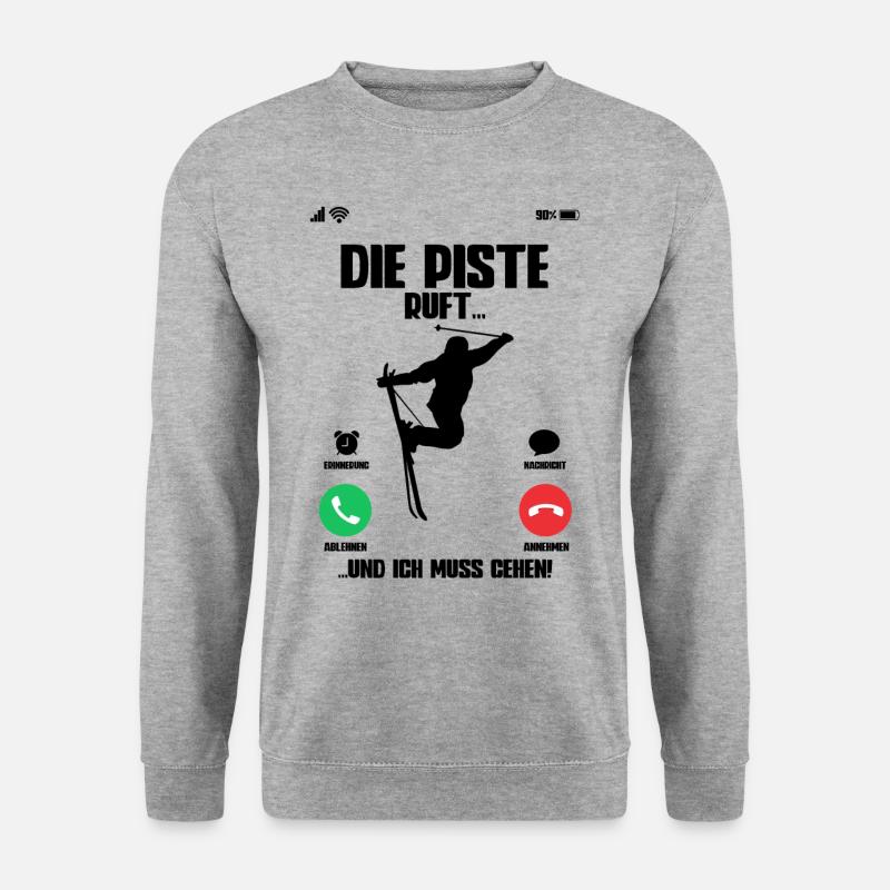 Skifahren Ski - Unisex Pullover - Weißgrau meliert