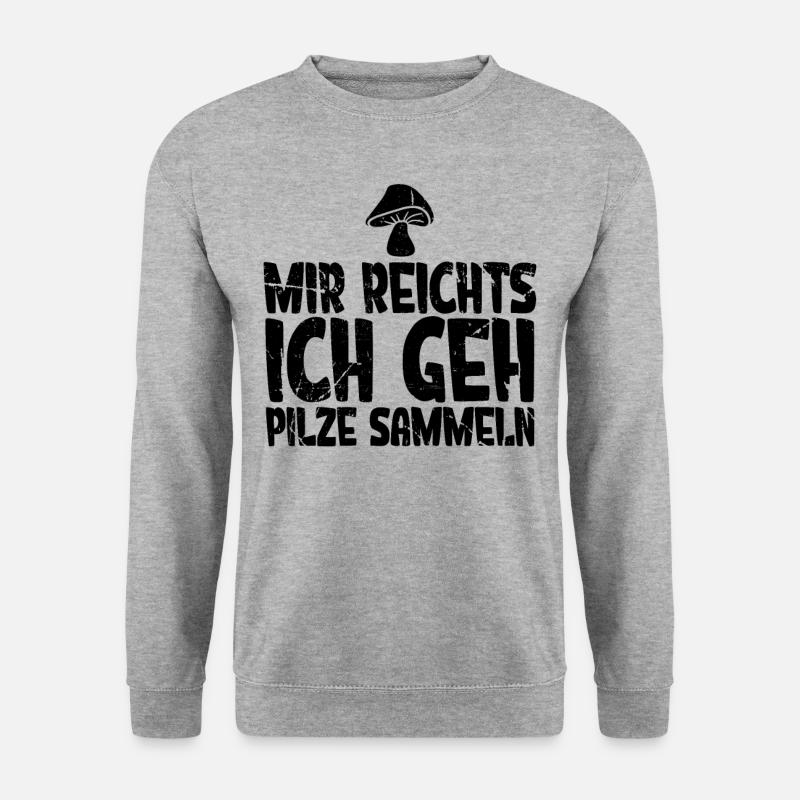 Pilzsammler Pilz Sucher - Unisex Pullover - Weißgrau meliert