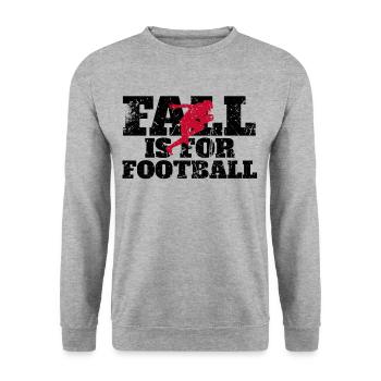 American Football Spieler Fall Is For Football - Unisex Pullover - Weißgrau meliert - Vorne - Alina (178cm) & Michal (187cm)