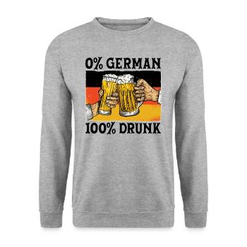 0% German 100% Loves Beer Volksfest - Unisex Sweatshirt - salt & pepper - Front - Alina (178cm) & Michal (187cm)