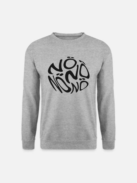 Nö Neinsager Humor Spruch Blase Nein - Unisex Pullover - Weißgrau meliert