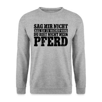 Pferde - Unisex Pullover - Weißgrau meliert - Vorne - Alina (178cm) & Michal (187cm)