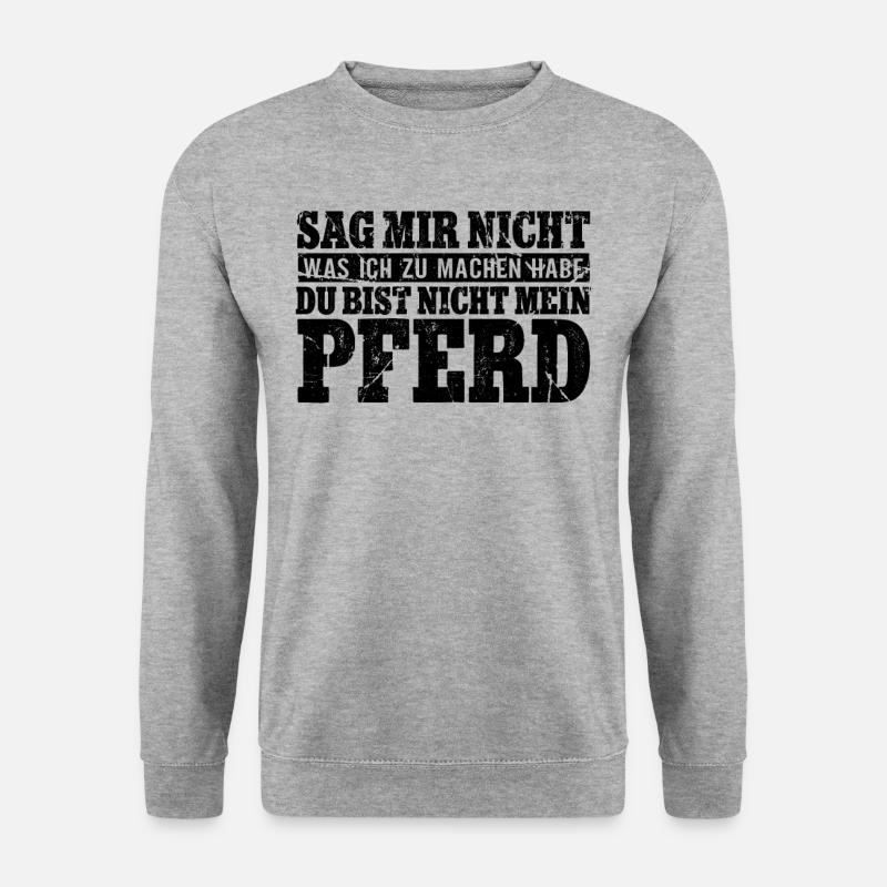Pferde - Unisex Pullover - Weißgrau meliert