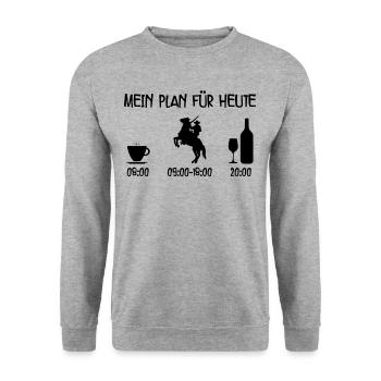 Pferde - Unisex Pullover - Weißgrau meliert - Vorne - Alina (178cm) & Michal (187cm)