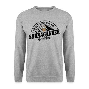 Sauna - Unisex Pullover - Weißgrau meliert - Vorne - Alina (178cm) & Michal (187cm)