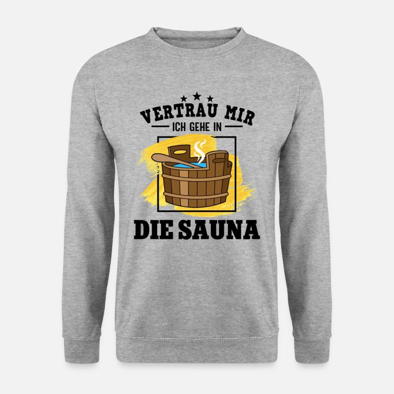 Sauna - Unisex Pullover - Weißgrau meliert
