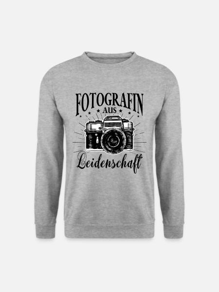 Fotografin aus Leidenschaft Fotografieren - Unisex Pullover - Weißgrau meliert