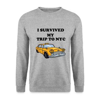 I Survived My Trip to NYC - Unisex Sweatshirt - salt & pepper - Front - Alina (178cm) & Michal (187cm)