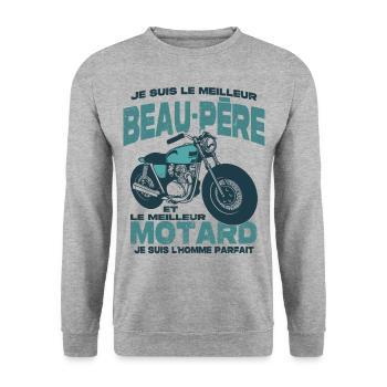 Le meilleur motard et le meilleur beau-père - Sweat-shirt Unisexe - gris chiné - Devant - Alina (178cm) & Michal (187cm)