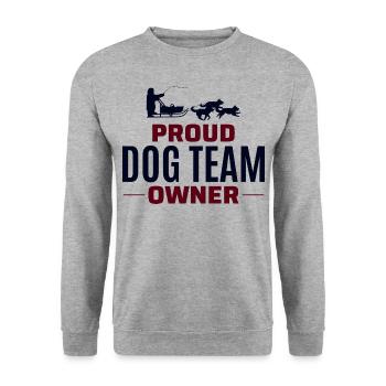 Husky Schlitten Hunderennen Alaskan Racers - Unisex Pullover - Weißgrau meliert - Vorne - Alina (178cm) & Michal (187cm)