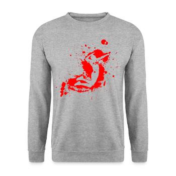 Volleyball Spike Man Rot - Unisex Pullover - Weißgrau meliert - Vorne - Alina (178cm) & Michal (187cm)