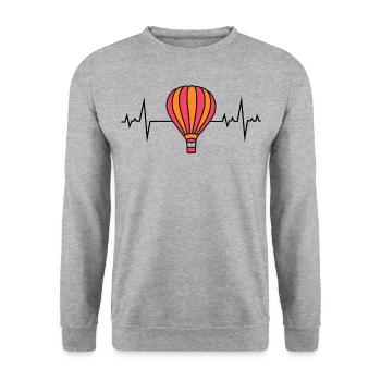 Hot Air Ballooning Balloon Balloonist Heartbeat - Unisex Sweatshirt - salt & pepper - Front - Alina (178cm) & Michal (187cm)