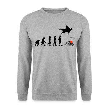 Wingsuit flying Base Jumping Skydiving Evolution - Unisex Pullover - Weißgrau meliert - Vorne - Alina (178cm) & Michal (187cm)