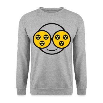 Blind vor Coolness | Blinde Blind Man - Unisex Pullover - Weißgrau meliert - Vorne - Alina (178cm) & Michal (187cm)