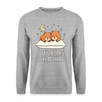 Offizielles Schlafshirt Capybaras Capybara Paar - Unisex Pullover - Weißgrau meliert - Vorne - Alina (178cm) & Michal (187cm)