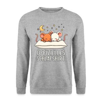 Official Sleep Shirt Mice Mouse Pair - Unisex Sweatshirt - salt & pepper - Front - Alina (178cm) & Michal (187cm)