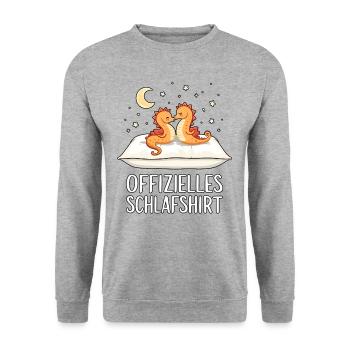 Official Seahorse Sleep Shirt Seahorse Pair - Unisex Sweatshirt - salt & pepper - Front - Alina (178cm) & Michal (187cm)