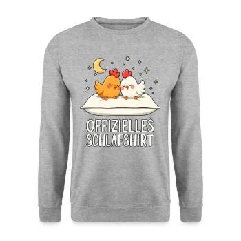 Official Sleep Shirt Chickens Chicken Pair - Unisex Sweatshirt - salt & pepper - Front - Alina (178cm) & Michal (187cm)