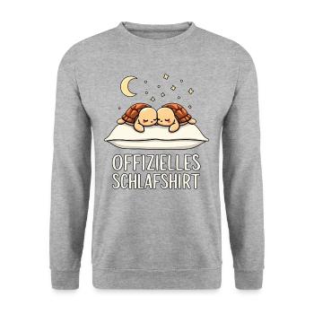 Official Sleeping Shirt Sea Turtle Pair - Unisex Sweatshirt - salt & pepper - Front - Alina (178cm) & Michal (187cm)