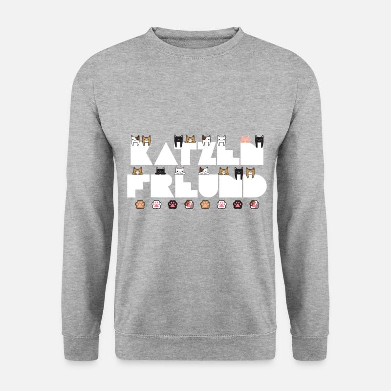 KATZENFREUND - Unisex Pullover - Weißgrau meliert