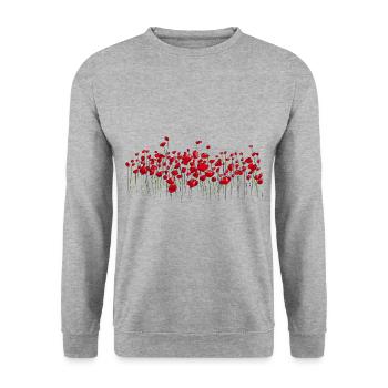 Gossip poppy poppy flowers - Unisex Sweatshirt - salt & pepper - Front - Alina (178cm) & Michal (187cm)