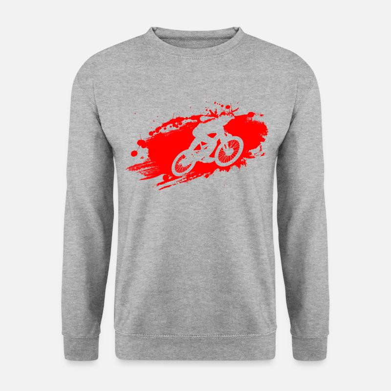 Downhill MTB Ride Rot - Unisex Pullover - Weißgrau meliert