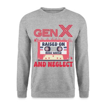 Generation X Humor - Unisex Pullover - Weißgrau meliert - Vorne - Alina (178cm) & Michal (187cm)