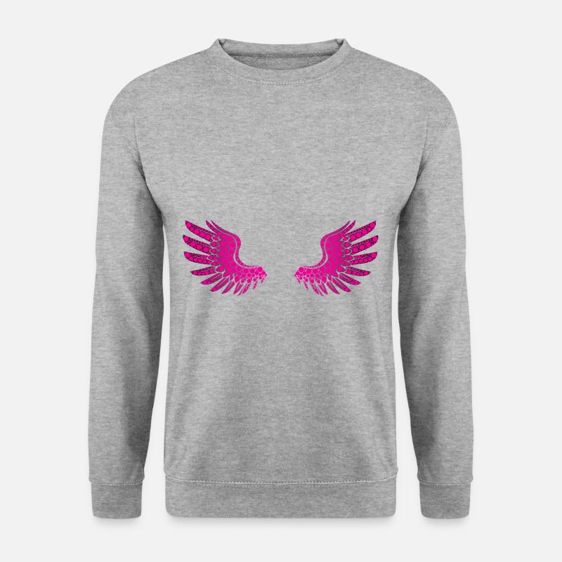 Flügel Freiheit Engel - Unisex Pullover - Weißgrau meliert