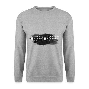 Anti-Fascist Anti-Fascist Against Nazis - Unisex Sweatshirt - salt & pepper - Front - Alina (178cm) & Michal (187cm)