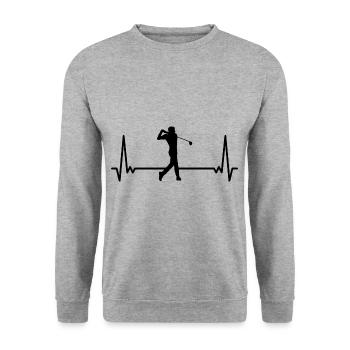 Heart palpitations Golfing Golfer Golfer Golfing - Unisex Sweatshirt - salt & pepper - Front - Alina (178cm) & Michal (187cm)