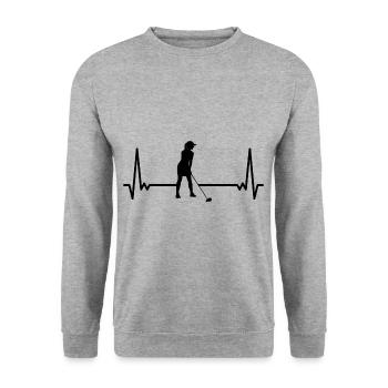 Heart palpitations Golf Golf golfing Golfer Golfer - Unisex Sweatshirt - salt & pepper - Front - Alina (178cm) & Michal (187cm)