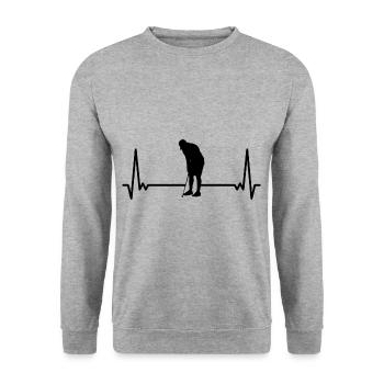 Heart palpitations Golfing Golfing Golfer Golfer - Unisex Sweatshirt - salt & pepper - Front - Alina (178cm) & Michal (187cm)