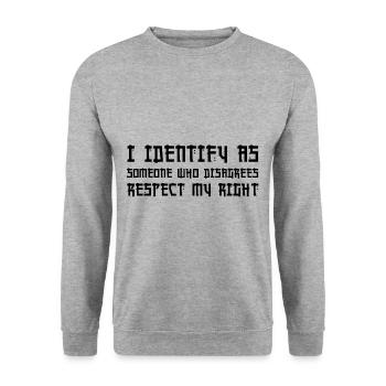 respecter l’identité - Sweat-shirt Unisexe - gris chiné - Devant - Alina (178cm) & Michal (187cm)