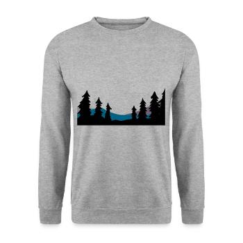 Forêt Nature Ecologie Conservation de la nature Arbres Horizon - Sweat-shirt Unisexe - gris chiné - Devant - Alina (178cm) & Michal (187cm)