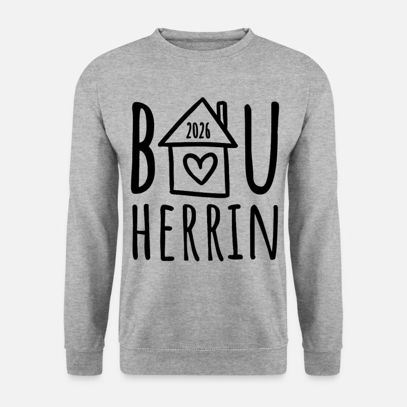 Bauherrin 2026 - Unisex Pullover - Weißgrau meliert