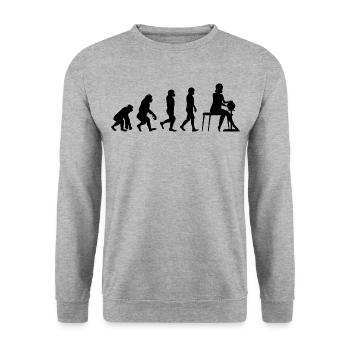 Pottery Ceramics Künstler Potter Evolution Humor - Unisex Pullover - Weißgrau meliert - Vorne - Alina (178cm) & Michal (187cm)