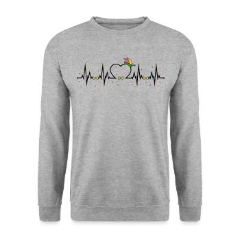 Carnival Confetti Heartbeat - Unisex Sweatshirt - salt & pepper - Front - Alina (178cm) & Michal (187cm)