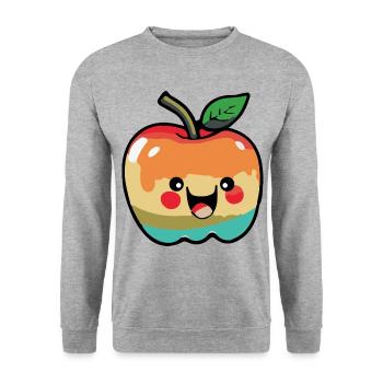 Bande dessinée Apple - Sweat-shirt Unisexe - gris chiné - Devant - Alina (178cm) & Michal (187cm)