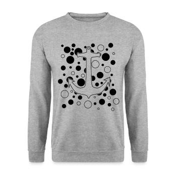 Anker - Unisex Pullover - Weißgrau meliert - Vorne - Alina (178cm) & Michal (187cm)