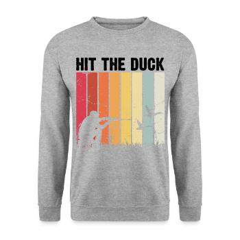 Funny Duck Hunting Design Hunter Hunting Duck Design - Unisex Sweatshirt - salt & pepper - Front - Alina (178cm) & Michal (187cm)