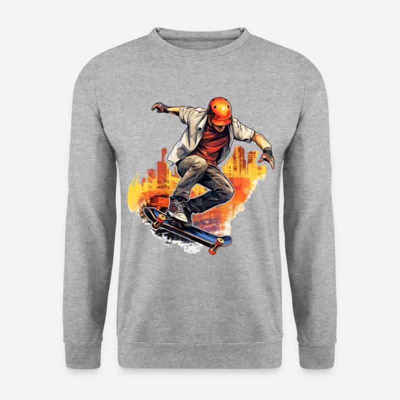 Skater - Unisex Pullover - Weißgrau meliert