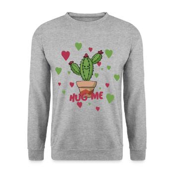 Hug Me - Sweat-shirt Unisexe - gris chiné - Devant - Alina (178cm) & Michal (187cm)