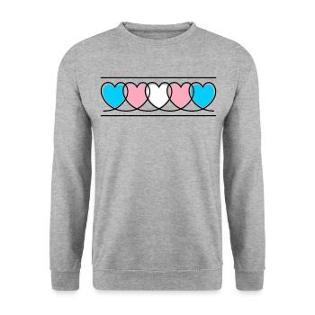 Trans Heart Transsexual Trans* Heart Transgender - Unisex Sweatshirt - salt & pepper - Front - Alina (178cm) & Michal (187cm)