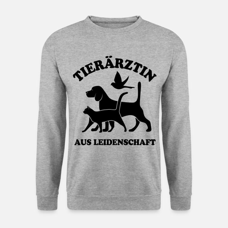 Tierärztin aus Leidenschaft - Unisex Pullover - Weißgrau meliert