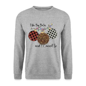 Joyeux Noël, Noël, vacances, jours fériés - Sweat-shirt Unisexe - gris chiné - Devant - Alina (178cm) & Michal (187cm)
