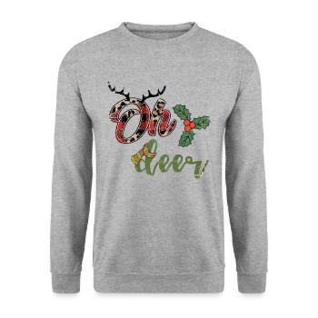Joyeux Noël, Noël, vacances, jours fériés - Sweat-shirt Unisexe - gris chiné - Devant - Alina (178cm) & Michal (187cm)